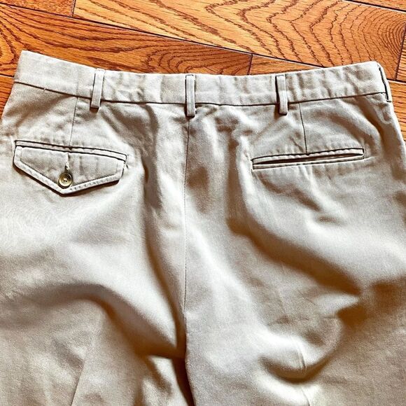 BEIGE LAND’s END STANDARD 100% COTTON KHAKIS 35x30 - Picture 5 of 5